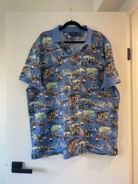 Ralph Lauren Light blue bear Parisian Print Polo Shirt